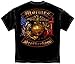Marine Corps, USMC T-Shirt Usmc Marines Double Flaged Brotherhood Distressed Gold Foil X-Large Black