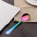 Rainbow color Soup Spoons, Stainless Steel Round Spoons, Set of 6 (Soup Spoon)…