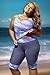 ZKESS Womens Plus Size Rash Guard Surfing Swimsuits Sleeveless Color Block Swim Tank Tops Capri Legging Pant Swims Bottom 2PCS Bathing Suits Wet Set Grey Blue XXXL