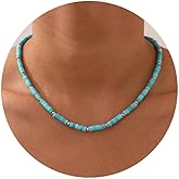 Apsvo Beaded Necklaces for Women Gemstone Necklaces Boho Choker Necklace Summer Natural Stone Beachy Jewelry