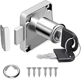 Litensh Cam Lock 22mm Security Cabinet Lock with 2 Keys Zinc Alloy 40x40mm