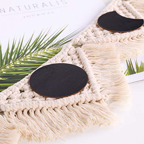 Macrame Moon Phase Wall Hanging, Moon Wall Decor Cotton Tassel Garland