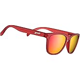 goodr Phoenix At A Bloody Mary Bar Polarized Sunglasses, Medium Sized (OG), Dark Red Translucent Frames with Rose Mirrored Reflective Lens, UV400 Protection, No Slip, No Bounce