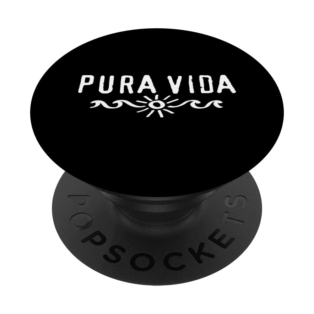 Pura Vida, Costa Rica, wave, sun, happiness, satisfaction PopSockets Adhesive PopGrip