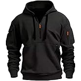 Floerns Men's Quarter Zip Pullover Hoodies Long Sleeve Hooded Sports Workout Sweatshirt