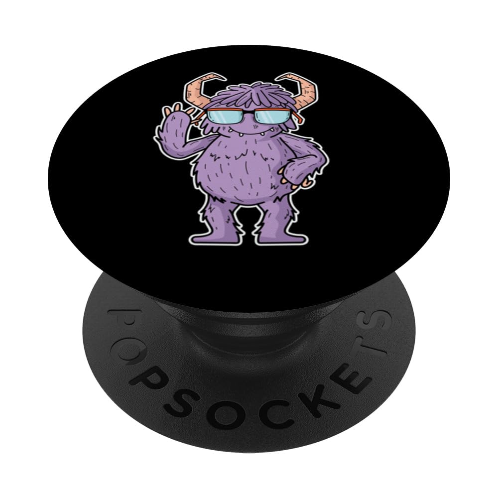 Monster with Glasses and Horns Nerd PopSockets Swappable PopGrip