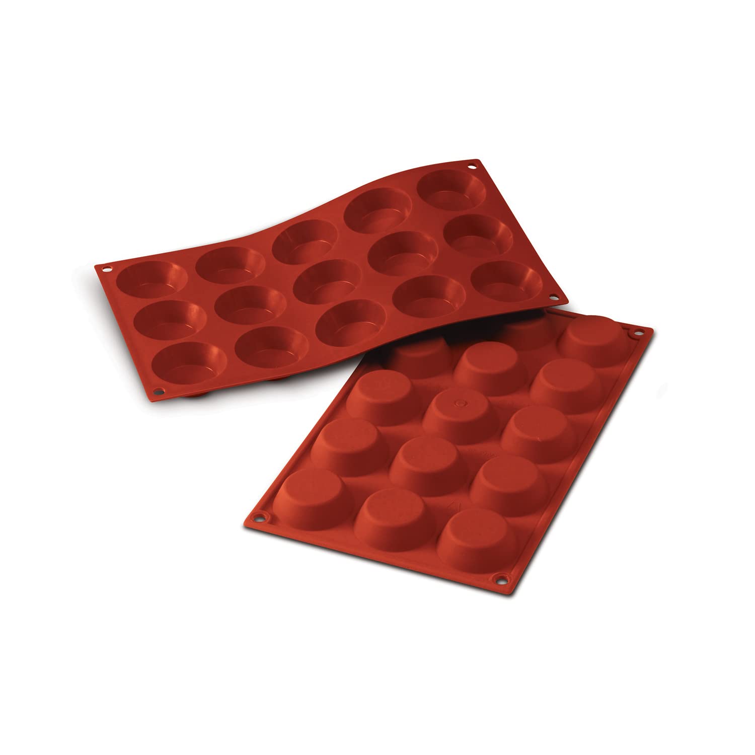 Silikomart | SF014 Silicone Mould for TARTELLETTA Monoportions, Non-Stick, 15 Cavities, Pack of 1 Cake Mould, Ø 50 h 15 mm, Made in Italy