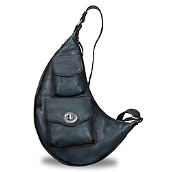 Genuine Leather Large Sling Bag for Men and Women