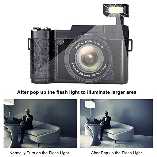 Digital Camera Vlog Camera Full HD 1080p Point and Shoot Camera Flip