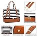 Womens Travel Weekend Bag Canvas Overnight Carry on Shoulder Duffel Beach Tote Bag (Black stripe with shoe compartment)