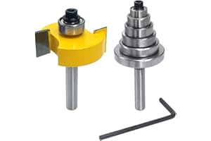 Wolfride 1/4 Inch Shank Rabbeting Router Bit Rabbet Router Bit with One Set of Bearing | 1/8", 1/4", 5/16", 3/8", 7/16", 1/2"