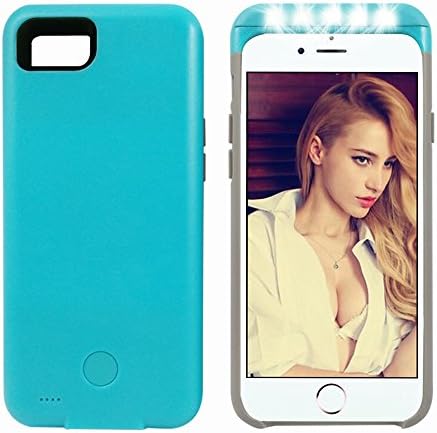Iphone 6 Case With Portable Power Bank 2600mAh,Ipeson iphone 6 LED Selfie Case, Adjustable LED Lights Pc + TPU Combo Case,Hybrid Protection Case, Easy Access to Ports &amp; Buttons (Sky Blue)
