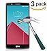 TANTEK [3-Pack Screen Protector for LG G4,Tempered Glass Film,Ultra Clear,Anti Scratch,Bubble Free,Case Friendly