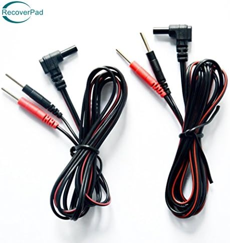 RecoverPad 2 Pack 43" Replacement Lead Wires- Two Snap/Plug Connectors(2.35 mm) Universal Supply Kit for TENS and EMS Systems