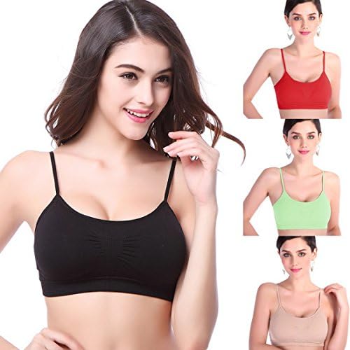 Encounter Womens 3 Pack Comfort Wire-free Seamless Yoga Sport Bra