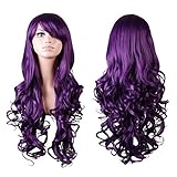 Rbenxia Curly Cosplay Wig Long Hair Heat Resistant Spiral Costume Wigs Purple 32" 80cm