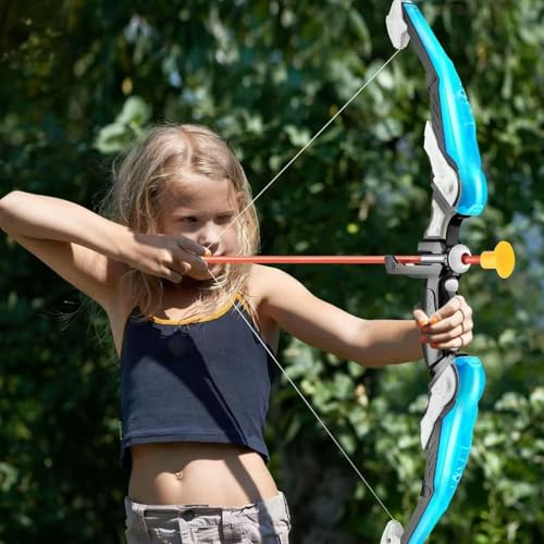 2 Pack Set Bow and Arrow Archery Toy for Kids, LED Light Up with 20 Suction Cup Arrows Target & Quiver, Outdoor Toys - Improve Fine Motor Skills, Hand-eye Coordination and Collaboration Abilities