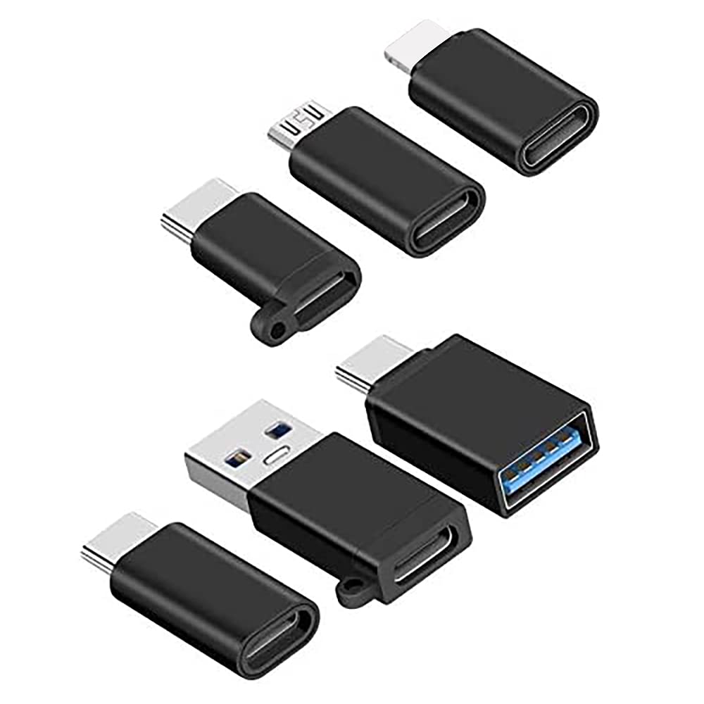 USB-C adapter, Micro-USB to USB-C adapter, USB-C to USB-A adapter, USB-C to USB 3.0 adapter for Google Pixel Dell XPS, Huawei More 6-pack