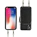 ZVE Case for Apple iPhone Xs and X, 5.8 inch, Wallet Case with Crossbody Chain Strap Credit Card Holder Slot Zipper Shoulder Handbag Purse Wrist Strap Case Cover for Apple iPhone X and XS - Black