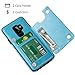 HianDier Wallet Case for Galaxy S9 Plus, Slim Protective Case with Credit Card Slot Holder Flip Folio Soft PU Leather Magnetic Closure Cover Case Compatible with Samsung Galaxy S9+ Plus, Lake Blue