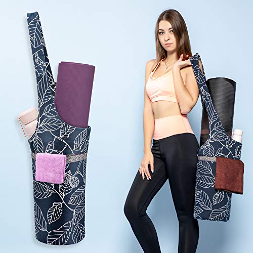 Realer Yoga Mat Bag with Large Size Pocket, Adjustable Strap, Fit Most Size Mats