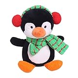 HollyHOME Christmas Penguin Plush Toy Soft Stuffed Animal 10 inches Green