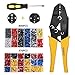 Vastar 2 in 1 Crimping Tool - Crimping Pliers, Wire Terminals Crimping Tool(AWG23-10,AWG23-7) 0.25-10mm² Ratchet Wire Crimping Tools with 2 Replaceable Jaws and 1170pcs Wire Terminal Connectors