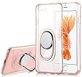 iPhone 8 Clear Case, iPhone 7 Case with Ring Holder Bumper Case Shock-Absorption and Anti-Scratch for Apple iPhone 8 & 7 4.7''-rose gold