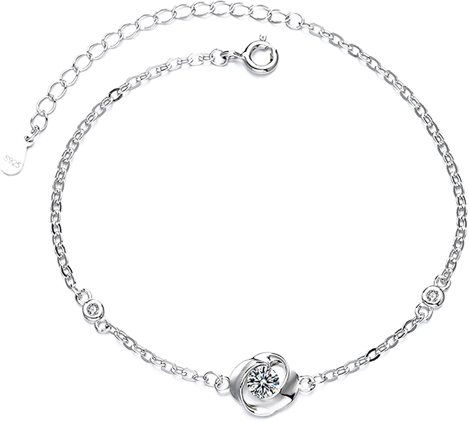 1 Piece Bracelets For Womens Rotating Rose Bracelet Flowers S925