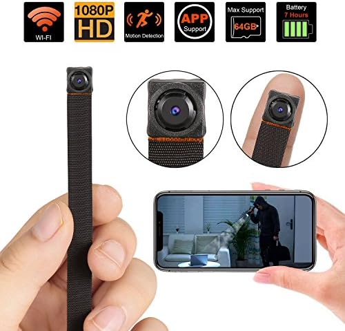 Spy Hidden Camera WiFi, Mini Hidden Camera Wireless 1080P HD Monitoring Security Camera with Motion Detection Nanny Camera Surveillance Cam for Home Office, Fit Indoor & Outdoor