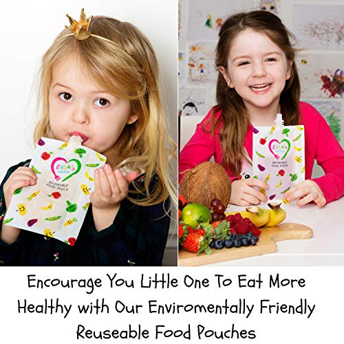 Baby Food Freezer Trays & Reusable Food Pouches | Baby Food Storage Pouch Perfect for Serving Homemade Healthy Smoothies & Purees | Easy Clean & Saves Money | Better for Babies Toddler & Environment
