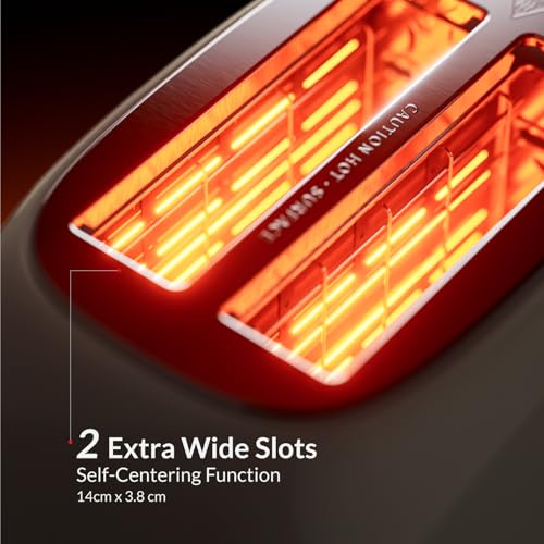 Feller Germany, Retro Style 2-Slice Toaster, 815 W, Steel Body, Dust Cover & foldable Bun Warmer,Defrost, Reheat & Cancel Function,Removable Crumb Tray, TO290, 2Y Guarantee, UAE Version (Cream)