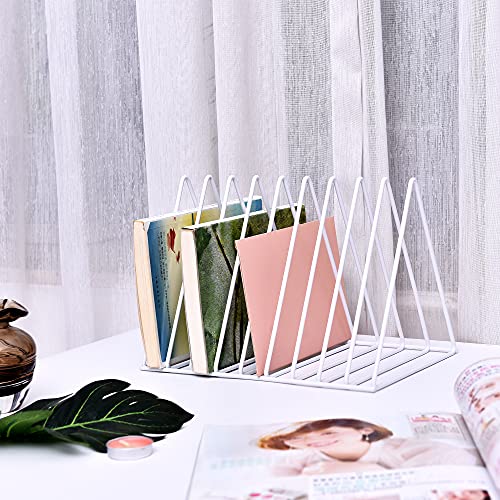 Moxita Triangle File Folder Racks and Magazine Holder, 9 Slot Metal