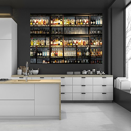 murimage Fototapete Küche 183 x 127 cm inklusive Kleister Bar Cocktail Whiskey Drinks Cognac Regal Getränke Tapete – Bild 4