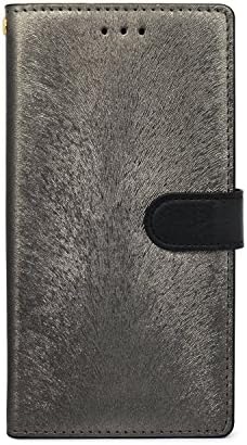 Xperia XZ/XZs Case, HANSMARE [Calf Flip] [Card Slot][Stand] Leather Premium Wallet Case- fit by Credit Card Case for Sony Xperia XZ/XZs(2016)(Metal Black)