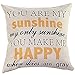 NEW BARLEY Happy Halloween Pillows Decorative Throw Pillow Covers 18x18 for Vintage Wood Background Home Sofa Decor (You are My Sunshine)