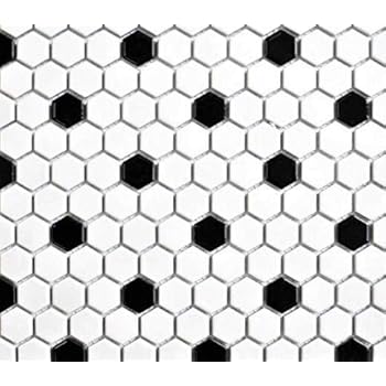 Squarefeet Depot Retro Hexagon Porcelain Mosaic Floor And Wall