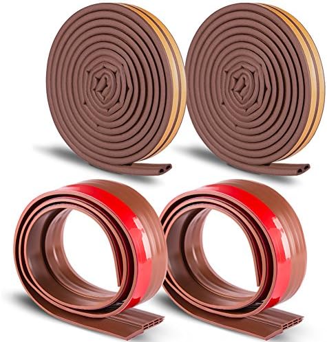 NABLUE Soundproof Weather Stripping Door Kit - 39.5" Lx 2 Under Door Anti-collision Weatherproof Stripping Door Bottom Seal Strip And EPDM Rubber Window Soundproofing Anti-collision Weatherstrip Water