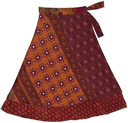 Jedzebel Magic Skirt - [Premium Selection] - 3/4 Length Silk Blend Convertible Wrap Skirt (MS02-W513),One Size