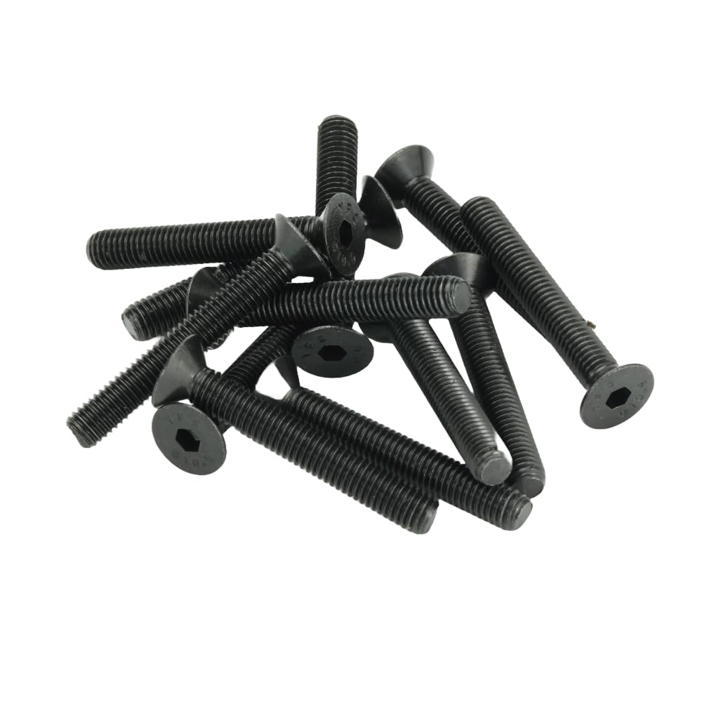 M4 (4mm x 30mm Inc Head) Hex Socket Countersunk Machine Screws - Black High Tensile Grade 10.9 (Pack of 20)