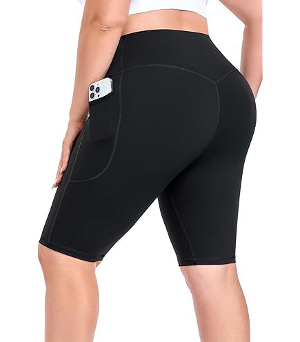 BIGCARJOB Black Cow Print High Waisted Biker Shorts for Women