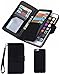 Valentoria for iPhone 6/6s Wallet Case, Leather Wallet Case Magnetic Detachable Slim Back Cover Card Holder Slot Wrist Strap(iPhone 6/6s, Black)