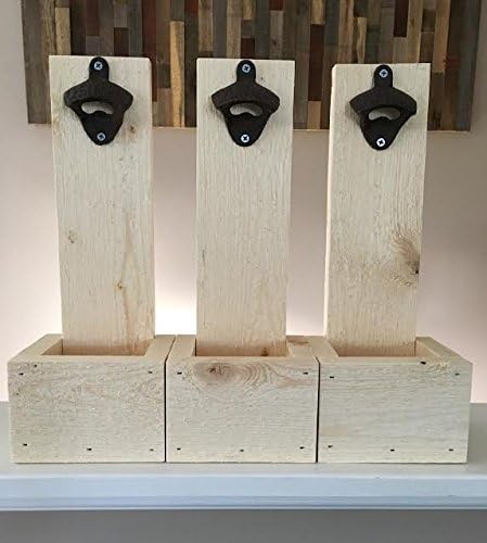 Wall Mounted Bottle Opener Cap Catcher - Groomsmen Gift, Reclaimed Wood, Best Man Gift, Husband Gift, Gift for Dad, Wedding Gift, Christmas Gift, Wall Mount, Beer Gift, House Warming Gift