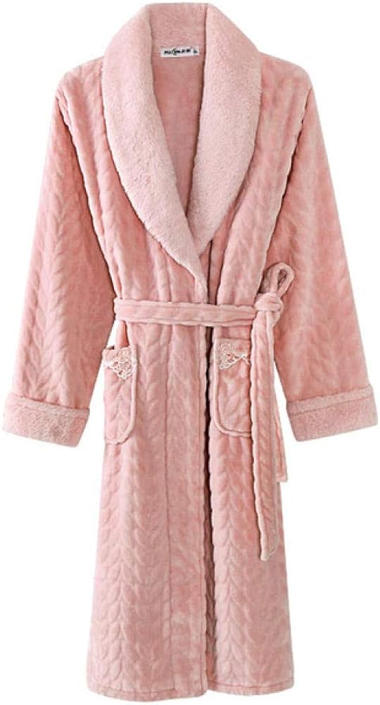 drolpt Women Homewear Thick Robe Warm Bathrobe Soft Flannel Woman