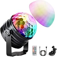 OMERIL Disco Light with Mood Light Mode, 7 RGB Color Changing, Timer and Dimmable Function, 2 in 1 Sound Activated Disco...