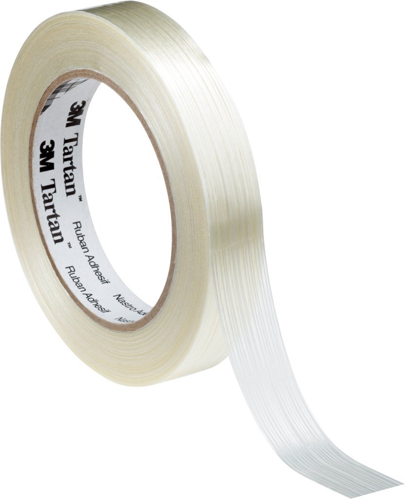 3M 7000095695 Tartan Filament Tape 8953, 0.1 mm, Transparent, 12 mm x 50 m, transparent, 72
