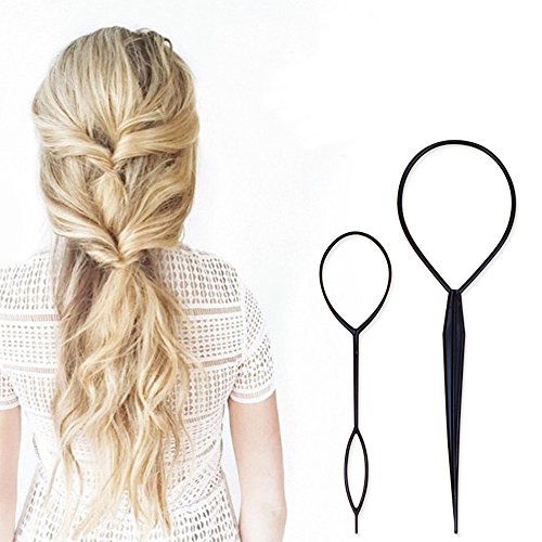 Zinnor 12 Pcs Hair Styling Accessories Kit Set Bun Maker Hair Braid Tool for Making DIY Hair Styles Black Magic Hair Twist Styling Accessories for Girls or Women - Thumbnail 3