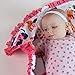 Baby Girls Reversible Minky Velboa Stroller Blanket (Safari/Hot Pink)