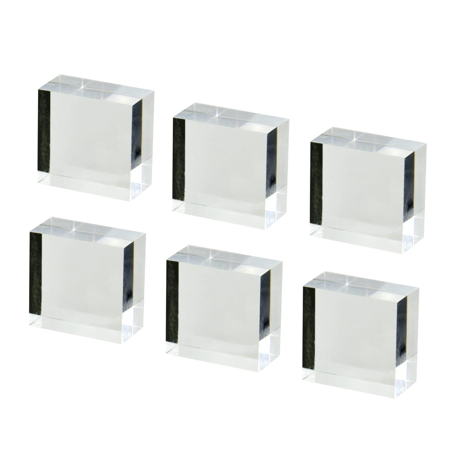 Photo 1 of Kcgani Clear Acrylic Display Risers Stand Blocks, Crystal Transparent Square Solid Acrylic Geometric Display Pedestal, Showcase Organizer Holder for Photography Props Figures Jewelry Cosmetic Crafts,