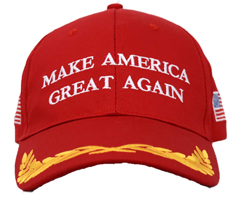eBoutik 2024 Keep America Great Cap - MAGA Make America Great Again USA Cap - Halloween President Trump HAT Fancy Dress (MAGA - Red with Crest Make Amercia Great Again)